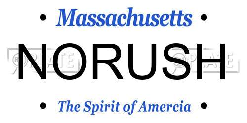 NORUSH Massachusetts License Plate