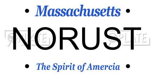 NORUST Massachusetts License Plate