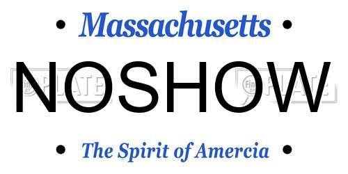 NOSHOW Massachusetts License Plate