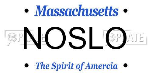 NOSLO Massachusetts License Plate