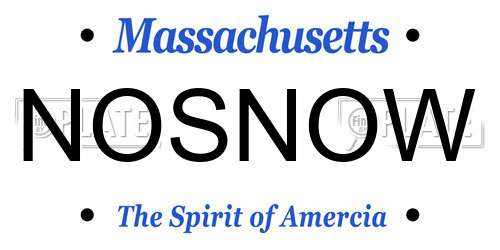 NOSNOW Massachusetts License Plate