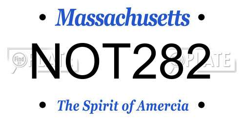 NOT282 Massachusetts License Plate
