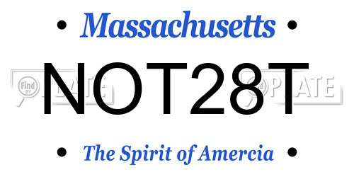 NOT28T Massachusetts License Plate