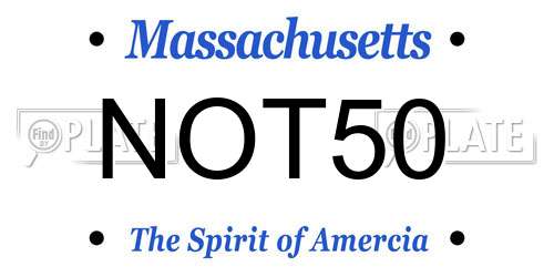 NOT50 Massachusetts License Plate