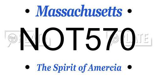 NOT570 Massachusetts License Plate