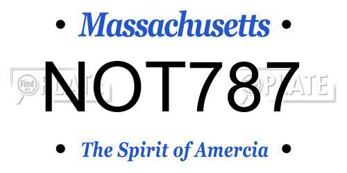 NOT787 Massachusetts License Plate