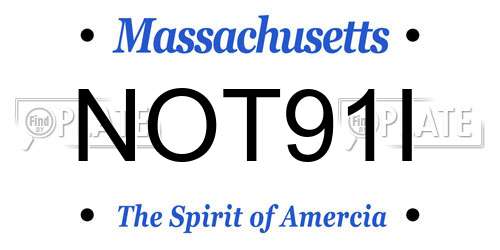 NOT91I Massachusetts License Plate