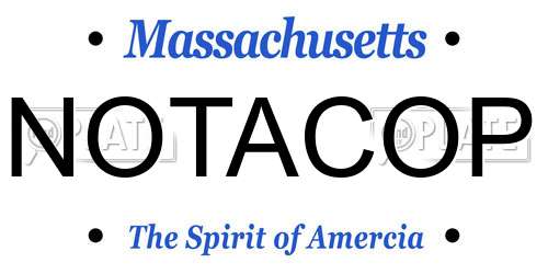 NOTACOP Massachusetts License Plate