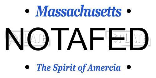 NOTAFED Massachusetts License Plate