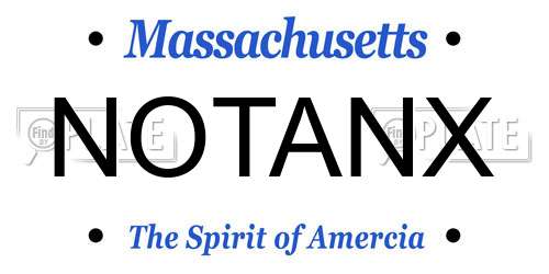 NOTANX Massachusetts License Plate