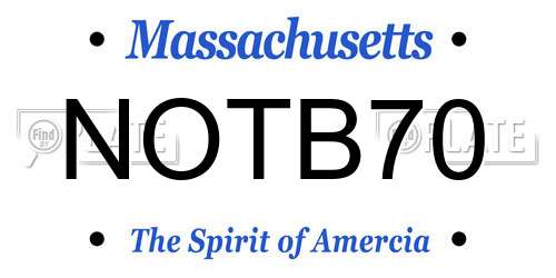 NOTB70 Massachusetts License Plate