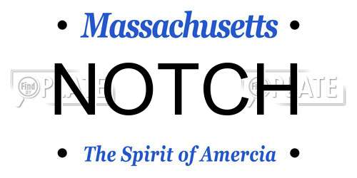 NOTCH Massachusetts License Plate