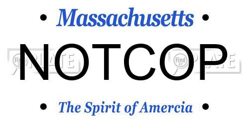 NOTCOP Massachusetts License Plate