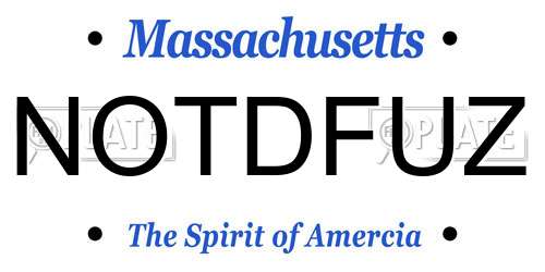 NOTDFUZ Massachusetts License Plate