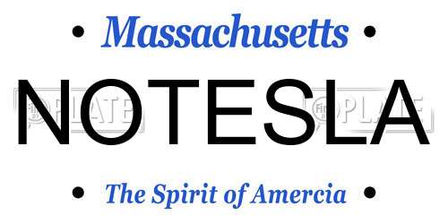 NOTESLA Massachusetts License Plate