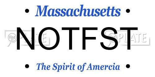NOTFST Massachusetts License Plate