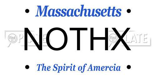NOTHX Massachusetts License Plate