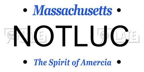 NOTLUC Massachusetts License Plate
