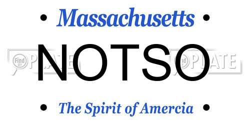 NOTSO Massachusetts License Plate