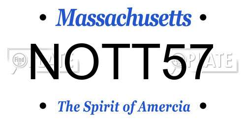 NOTT57 Massachusetts License Plate