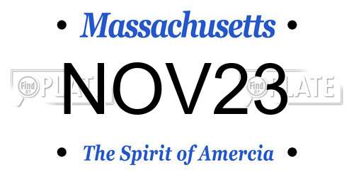 NOV23 Massachusetts License Plate