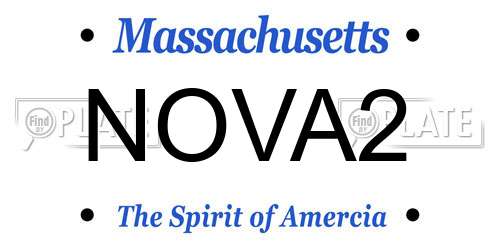 NOVA2 Massachusetts License Plate