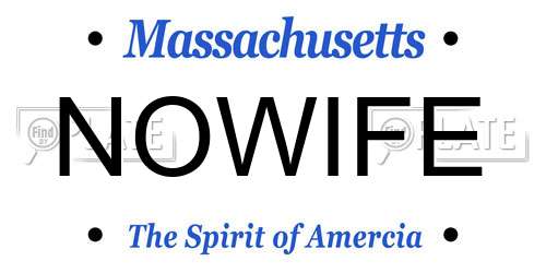 NOWIFE Massachusetts License Plate