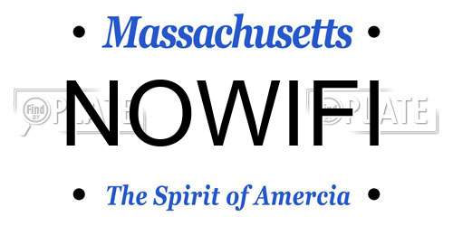 NOWIFI Massachusetts License Plate