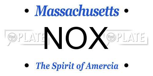 NOX Massachusetts License Plate