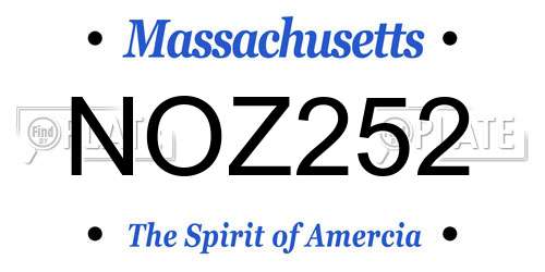 NOZ252 Massachusetts License Plate