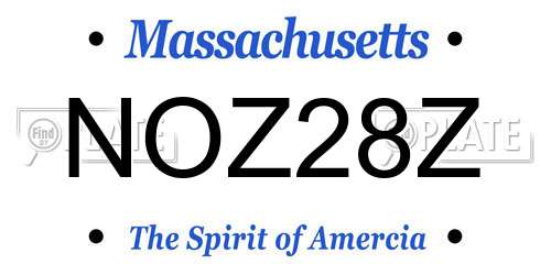 NOZ28Z Massachusetts License Plate