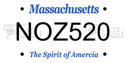 NOZ520 Massachusetts License Plate