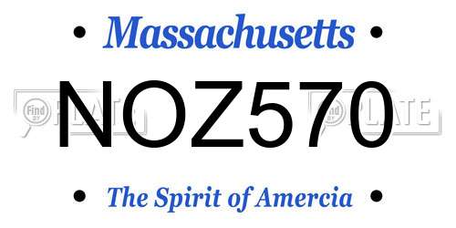 NOZ570 Massachusetts License Plate