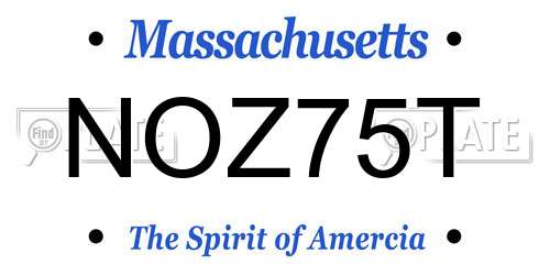 NOZ75T Massachusetts License Plate