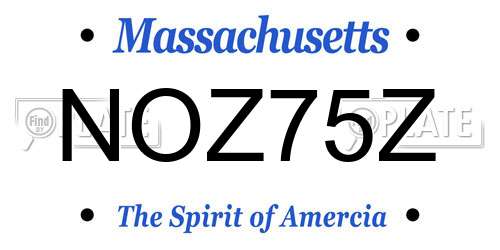 NOZ75Z Massachusetts License Plate