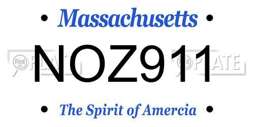 NOZ911 Massachusetts License Plate