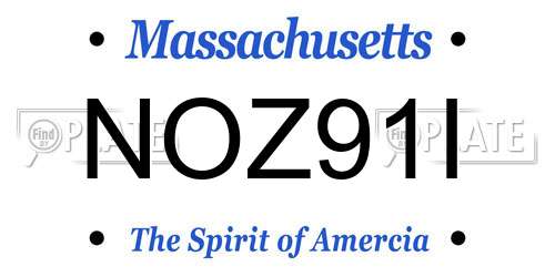 NOZ91I Massachusetts License Plate