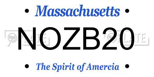 NOZB20 Massachusetts License Plate