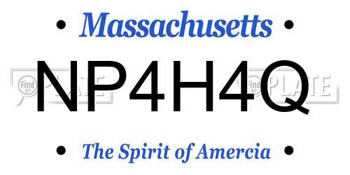 NP4H4Q Massachusetts License Plate