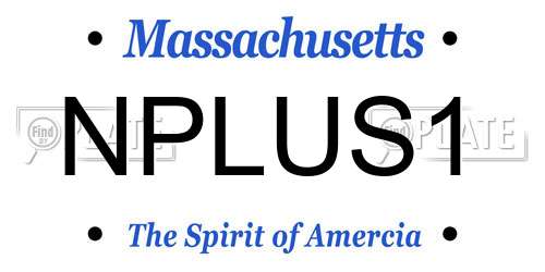 NPLUS1 Massachusetts License Plate