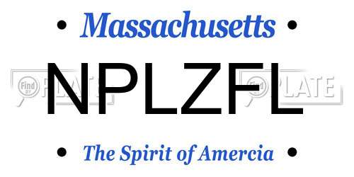 NPLZFL Massachusetts License Plate