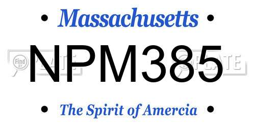 NPM385 Massachusetts License Plate