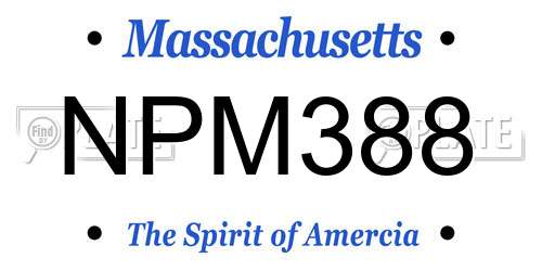NPM388 Massachusetts License Plate
