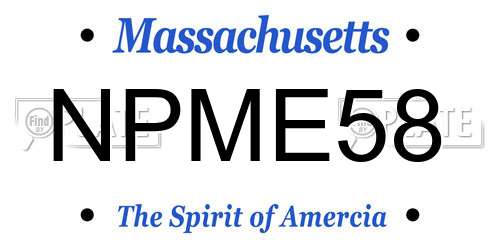 NPME58 Massachusetts License Plate