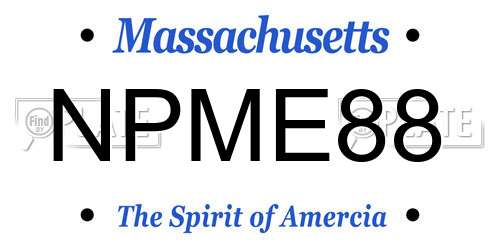NPME88 Massachusetts License Plate