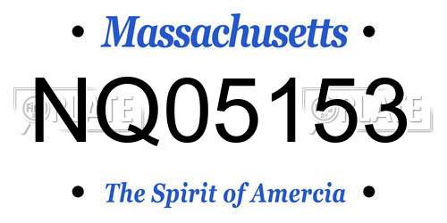 NQ05153 Massachusetts License Plate