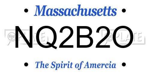 NQ2B2O Massachusetts License Plate