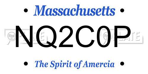 NQ2C0P Massachusetts License Plate
