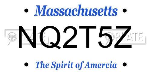 NQ2T5Z Massachusetts License Plate