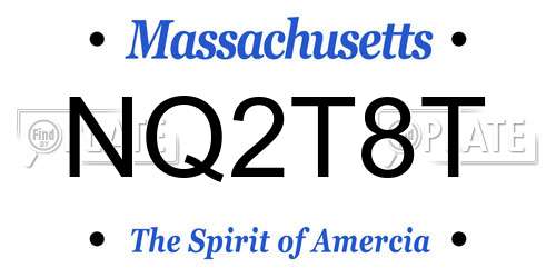 NQ2T8T Massachusetts License Plate